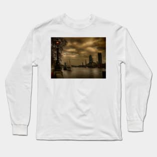 The Victoria Embankment by The Thames at Dusk Long Sleeve T-Shirt